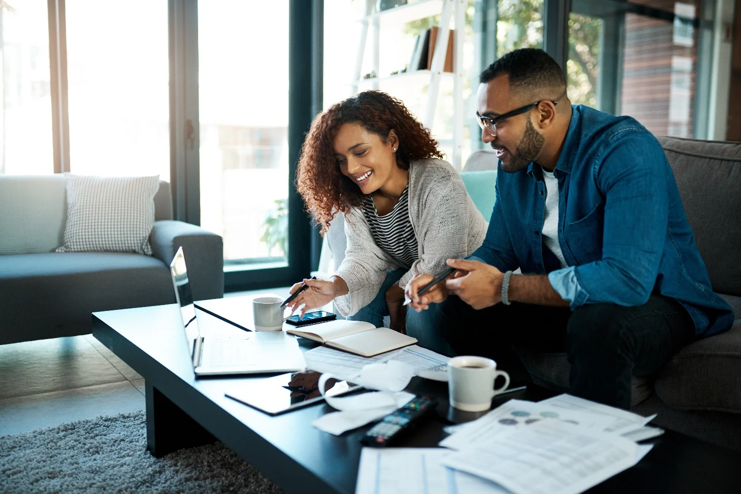 Clients Reading Documents for applying for Mortgage